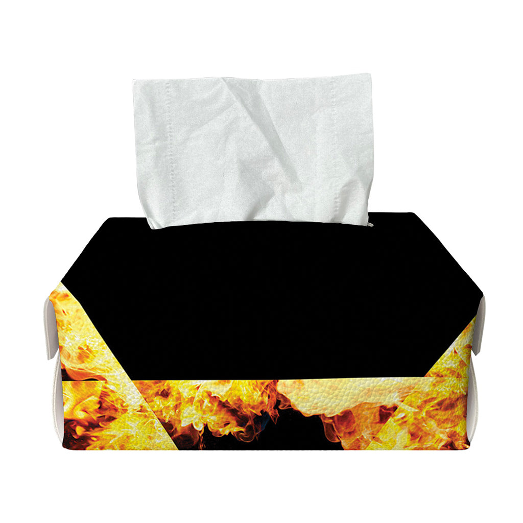 Flaming Star of David Print Rectangle Tissue Box Cover