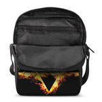 Flaming Star of David Print Rectangular Crossbody Bag