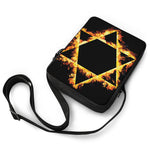 Flaming Star of David Print Rectangular Crossbody Bag