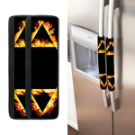 Flaming Star of David Print Refrigerator Handle Covers