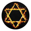 Flaming Star of David Print Round Blanket