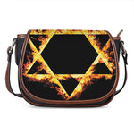 Flaming Star of David Print Saddle Bag