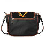 Flaming Star of David Print Saddle Bag