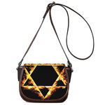 Flaming Star of David Print Saddle Bag
