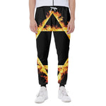 Flaming Star of David Print Scuba Joggers