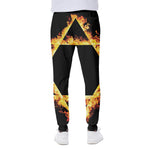 Flaming Star of David Print Scuba Joggers