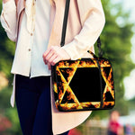 Flaming Star of David Print Shoulder Strap Bible Bag