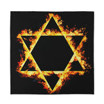 Flaming Star of David Print Silk Bandana
