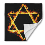Flaming Star of David Print Silk Bandana