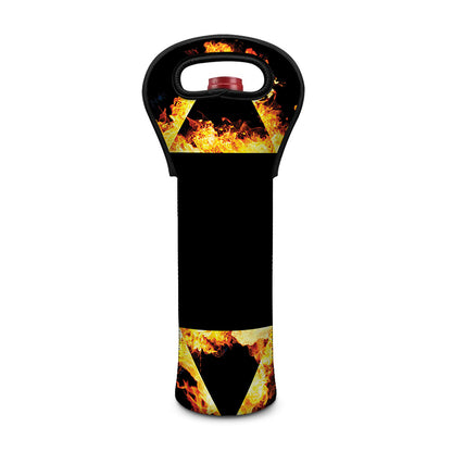 Flaming Star of David Print Single Neoprene Wine Tote