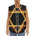 Flaming Star of David Print Sleeveless Baseball Jersey