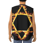 Flaming Star of David Print Sleeveless Baseball Jersey
