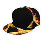 Flaming Star of David Print Snapback Cap