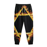 Flaming Star of David Print Sweatpants
