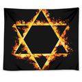 Flaming Star of David Print Tapestry
