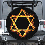 Flaming Star of David Print Tire Cover