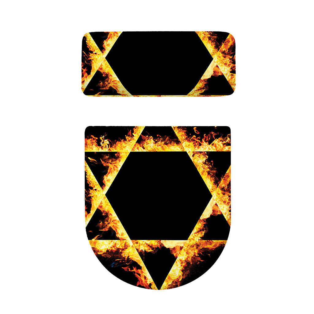 Flaming Star of David Print Toilet Lid And Tank Cover Set