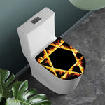 Flaming Star of David Print Toilet Lid Cover