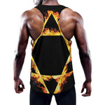 Flaming Star of David Print Training Tank Top