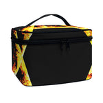 Flaming Star of David Print Travel Makeup Bag