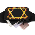 Flaming Star of David Print Waist Bag