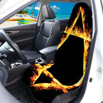 Flaming Star of David Print Waterproof Car Seat Cover