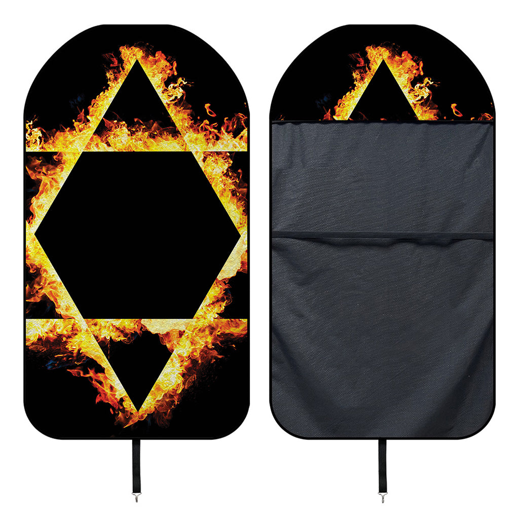 Flaming Star of David Print Waterproof Car Seat Cover