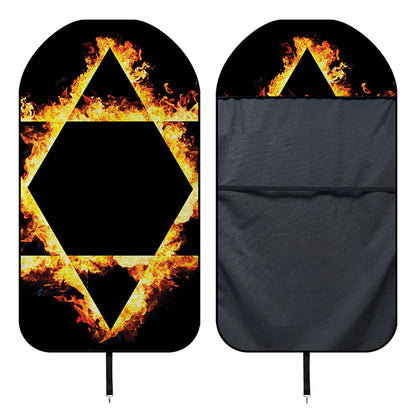 Flaming Star of David Print Waterproof Car Seat Cover