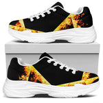 Flaming Star of David Print White Chunky Shoes