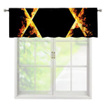Flaming Star of David Print Window Valance