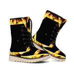 Flaming Star of David Print Winter Boots