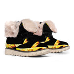 Flaming Star of David Print Winter Boots