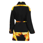 Flaming Star of David Print Women's Bathrobe