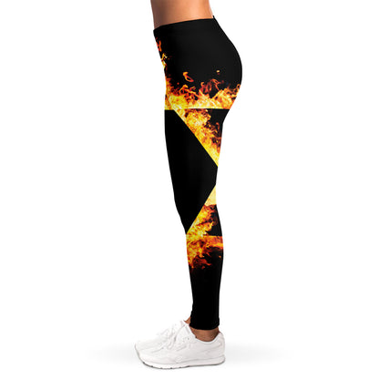 Flaming Star of David Print Women's Leggings