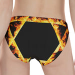 Flaming Star of David Print Women's Panties
