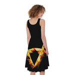 Flaming Star of David Print Women's Sleeveless Dress