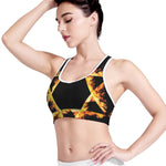 Flaming Star of David Print Women's Sports Bra