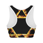 Flaming Star of David Print Women's Sports Bra