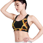 Flaming Star of David Print Women's Sports Bra