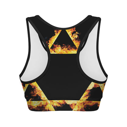 Flaming Star of David Print Women's Sports Bra