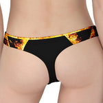 Flaming Star of David Print Women's Thong