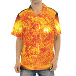 Flaming Sun Print Aloha Shirt
