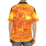 Flaming Sun Print Aloha Shirt