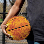 Flaming Sun Print Basketball