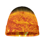 Flaming Sun Print Beanie