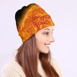 Flaming Sun Print Beanie
