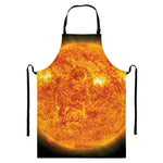 Flaming Sun Print Bib Apron With Pocket
