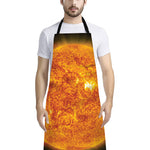 Flaming Sun Print Bib Apron With Pocket