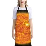 Flaming Sun Print Bib Apron With Pocket