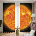 Flaming Sun Print Dimout Pencil Pleat Curtains